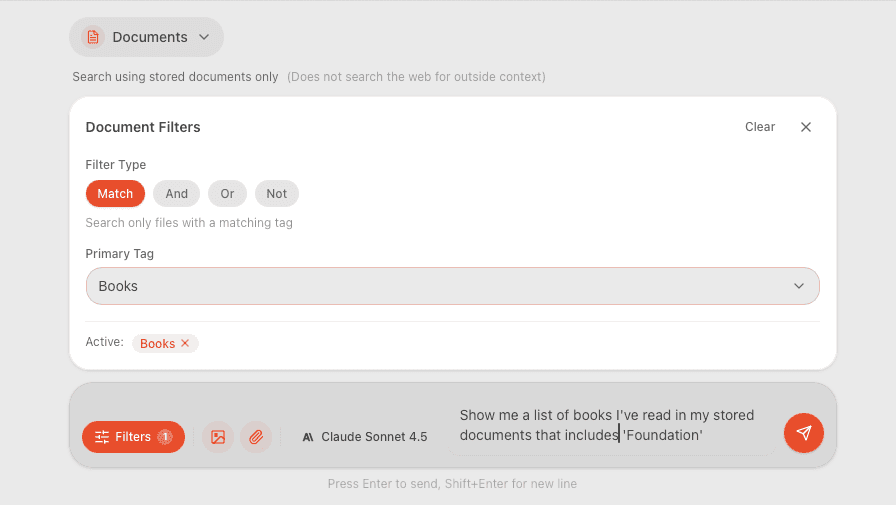 Filtering Chat by Document Tags