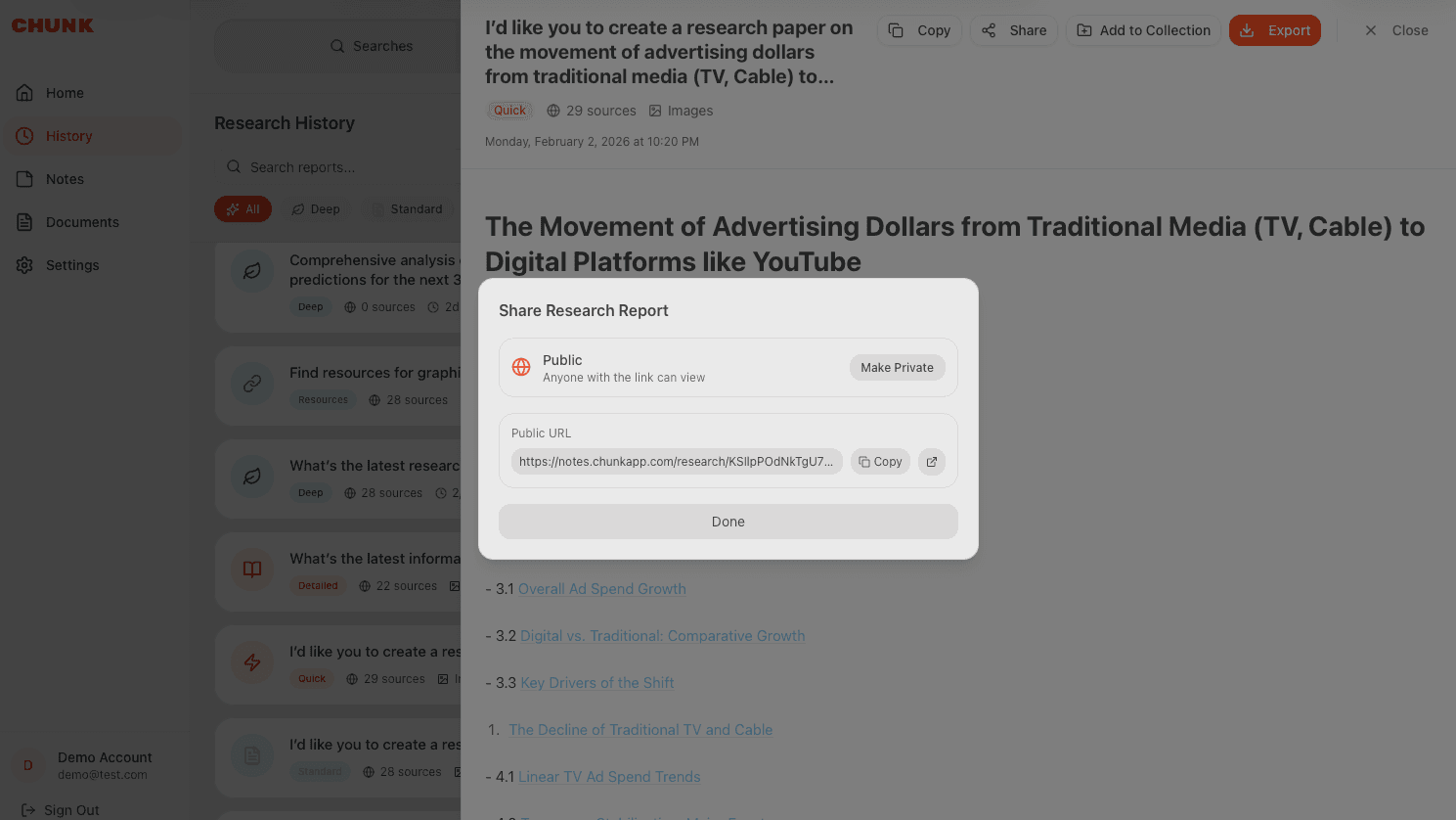 Research Report Sharing