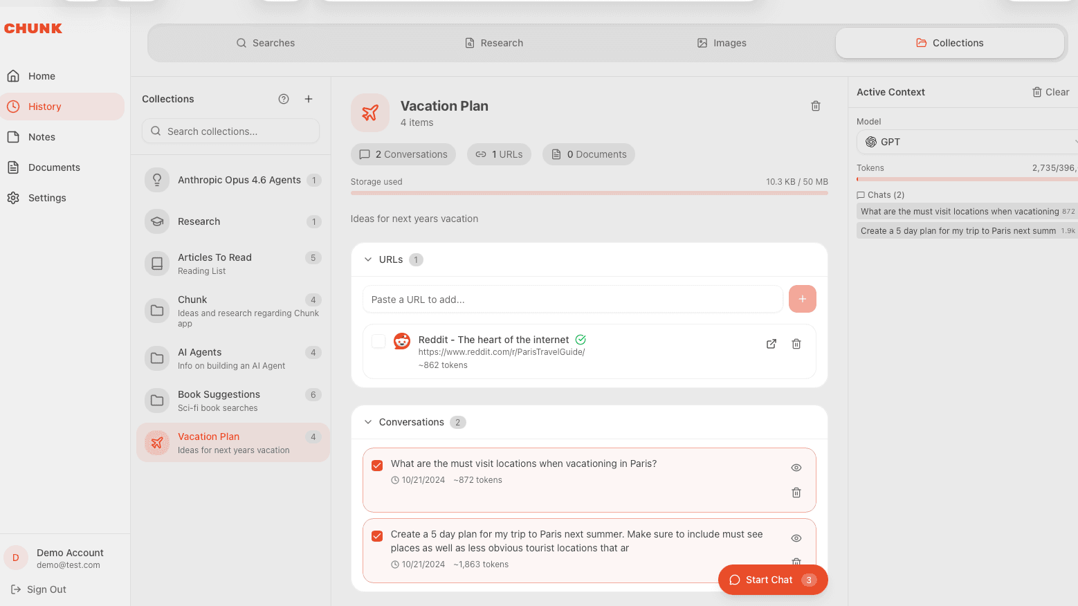 Collections in Chunk