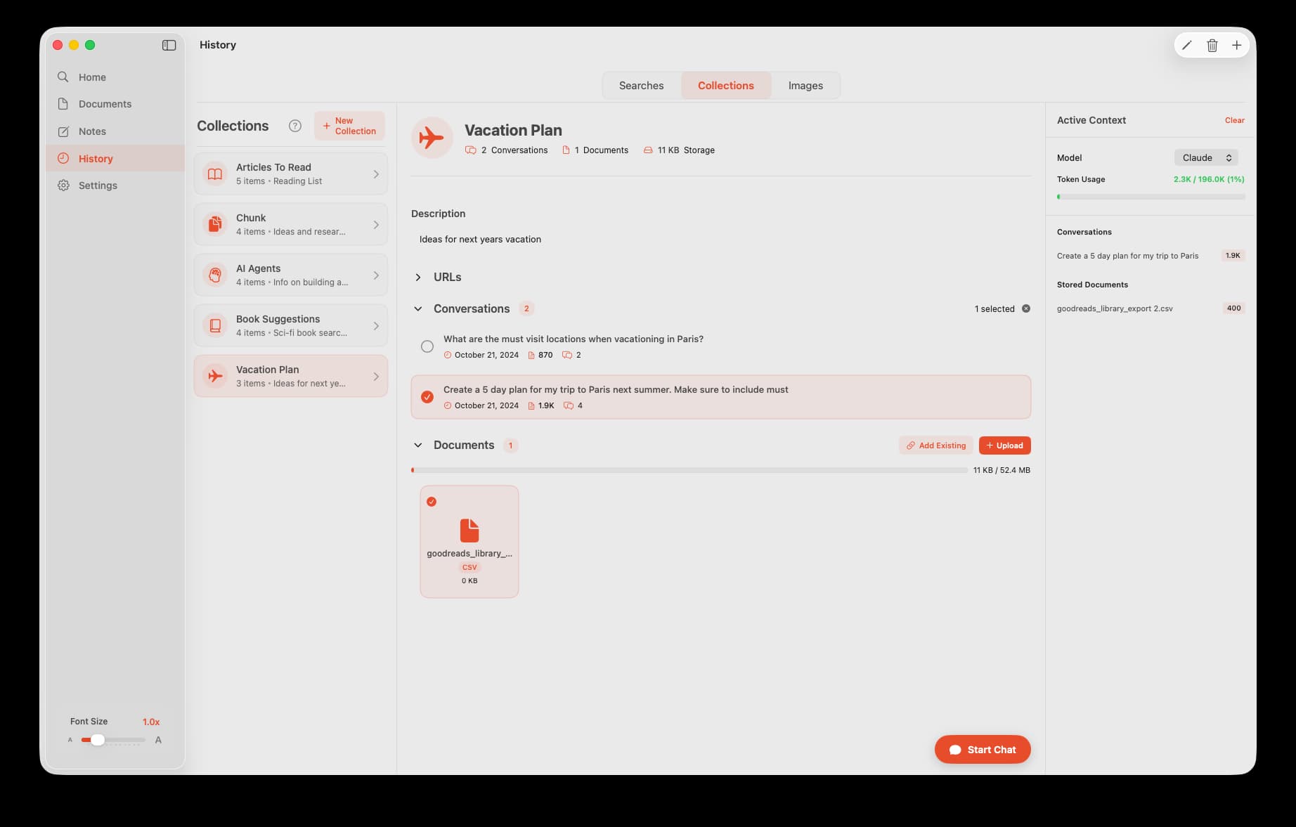 Chunk Collections Feature